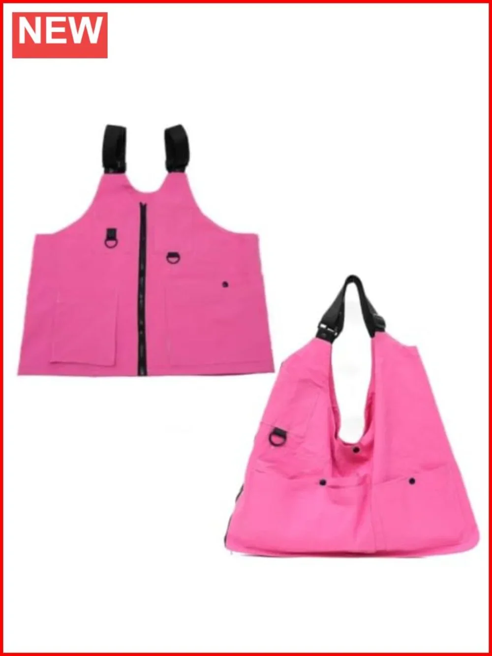 2-in-1 Wearable Utility Vest Backpack for Women, Lightweight Nylon Shoulder Bag